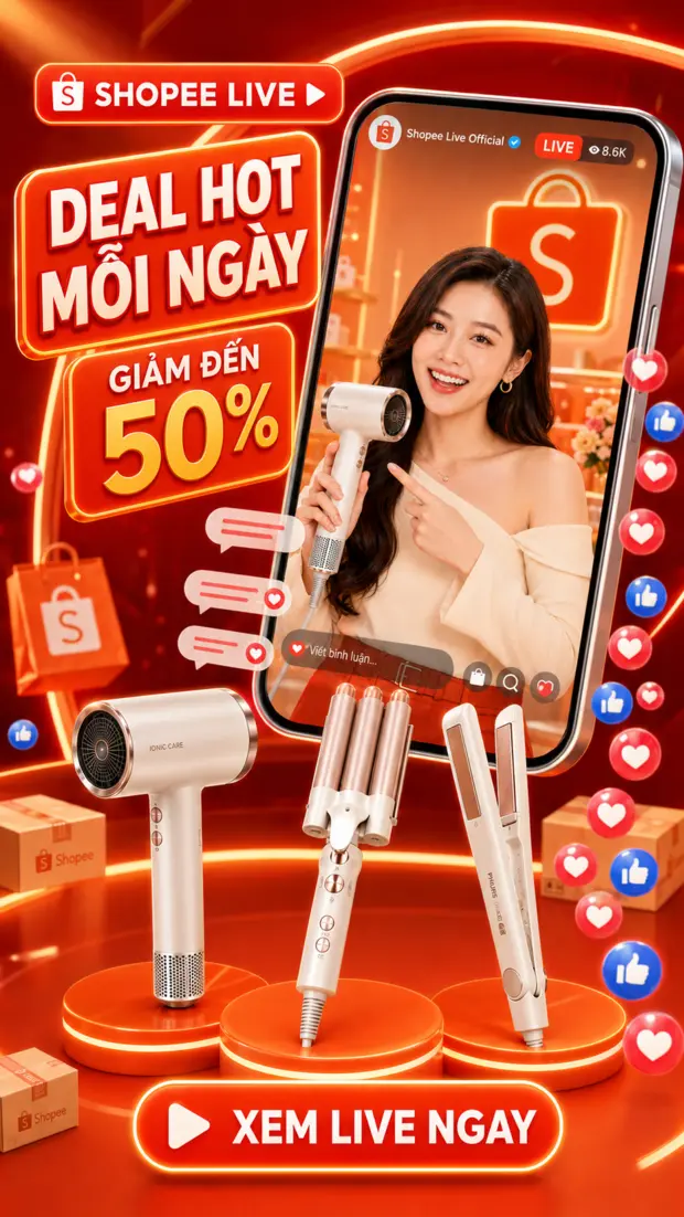 Livestream giới thiệu máy sấy và thiết bị làm tóc