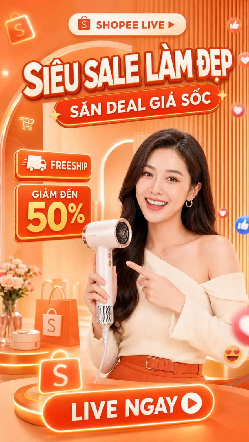 Người dẫn livestream giới thiệu sản phẩm làm đẹp
